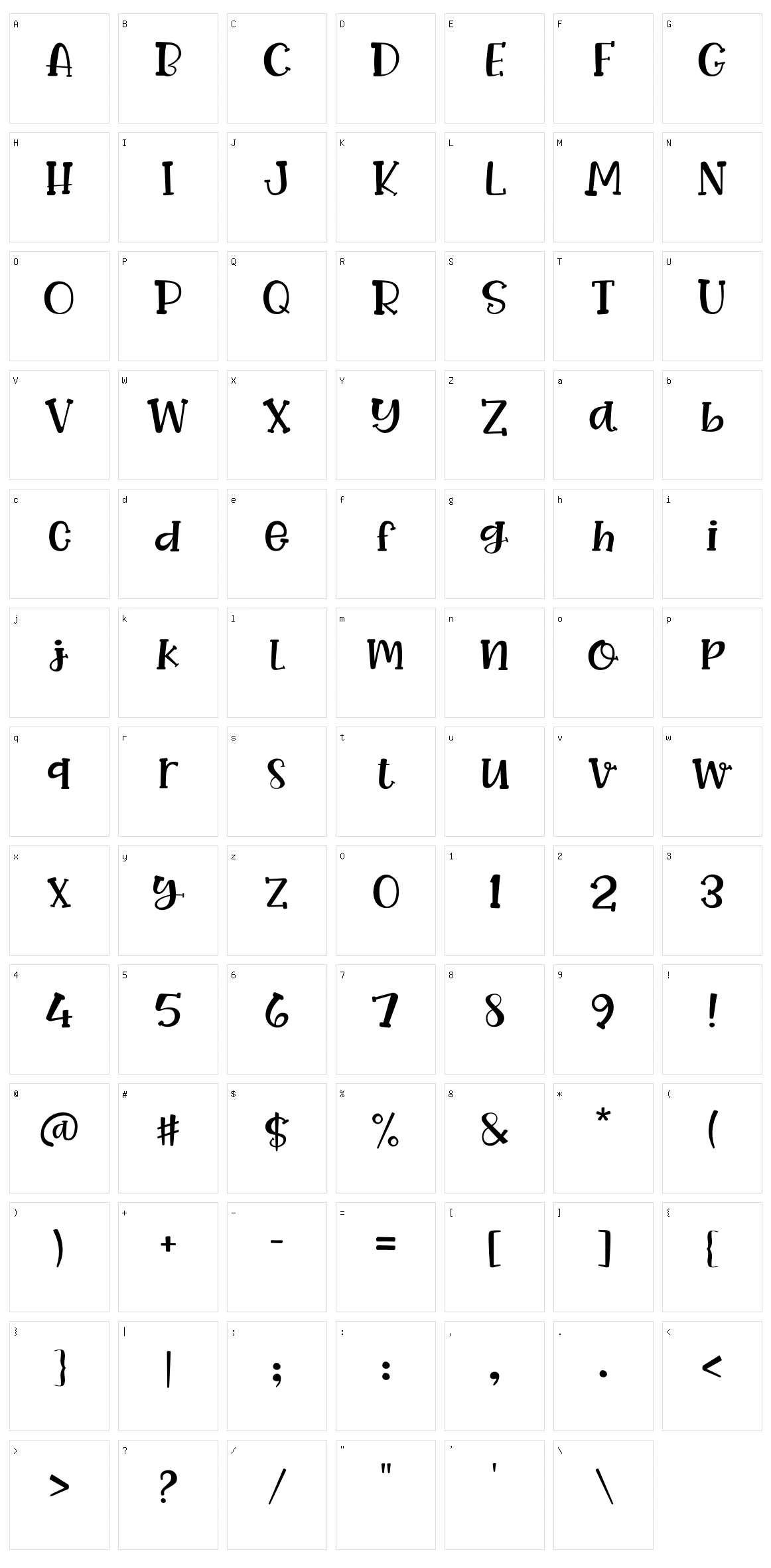 Basta Sweet Character Set