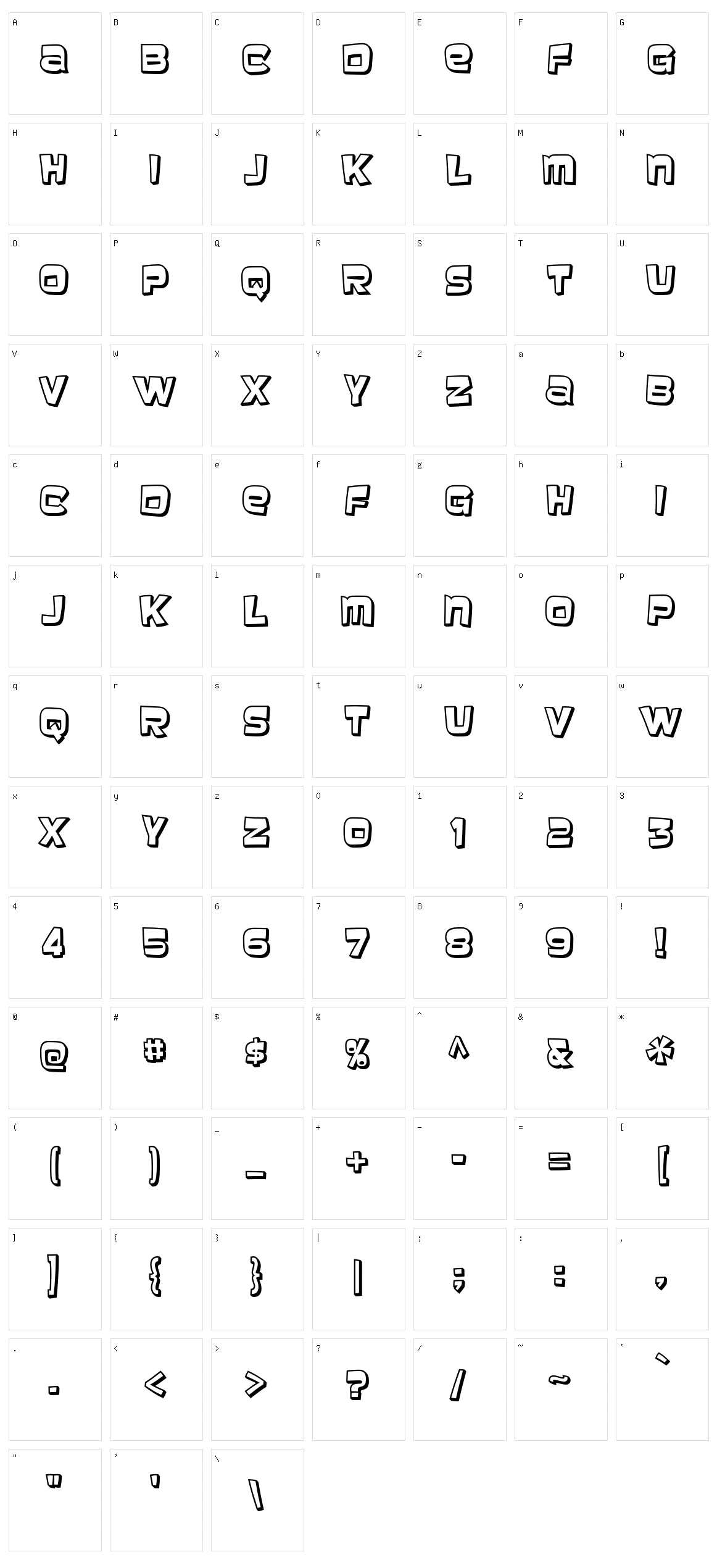 Baveuse Character Set