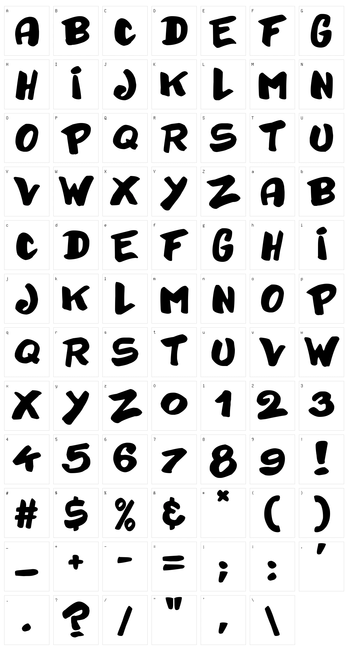 Bayday Character Set