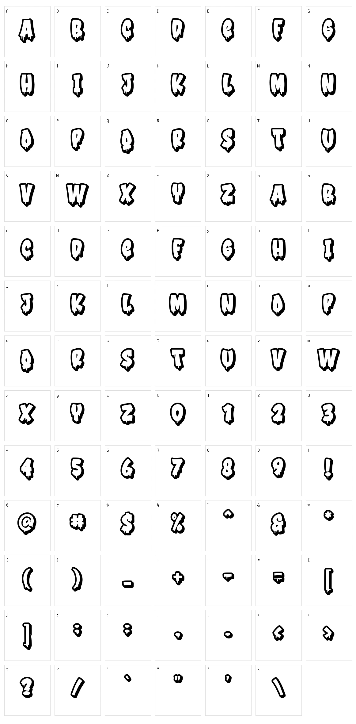 Urban Melted Character Set