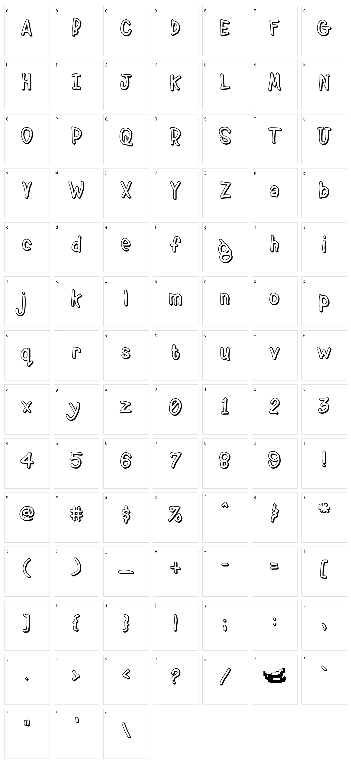 Bean Town Character Set