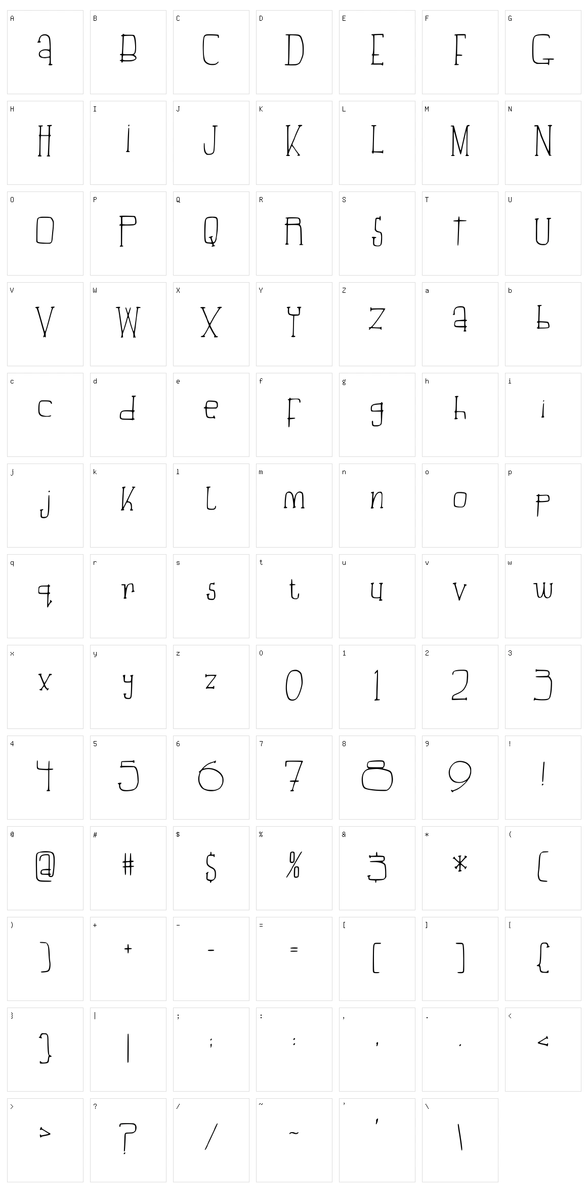 Beautiful Aria Character Set