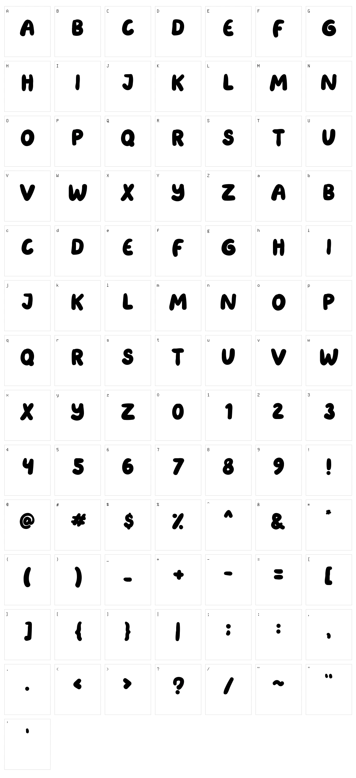 Bebalon Blue Character Set