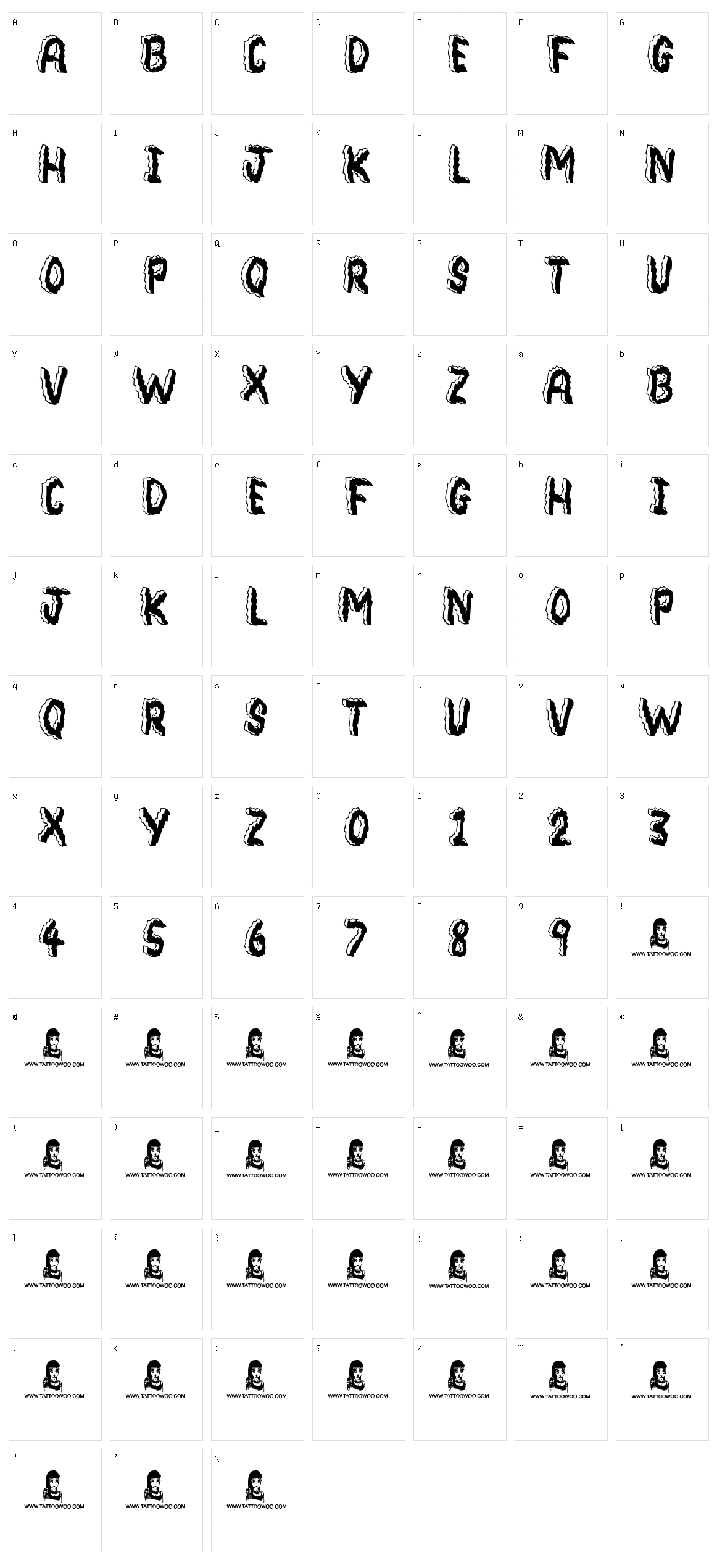 Bedrock Character Set