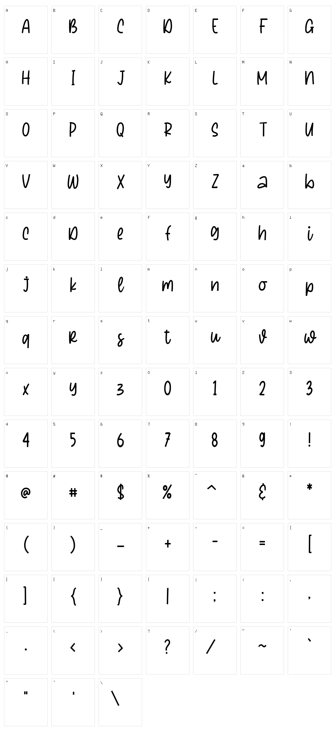 Beirnite Character Set