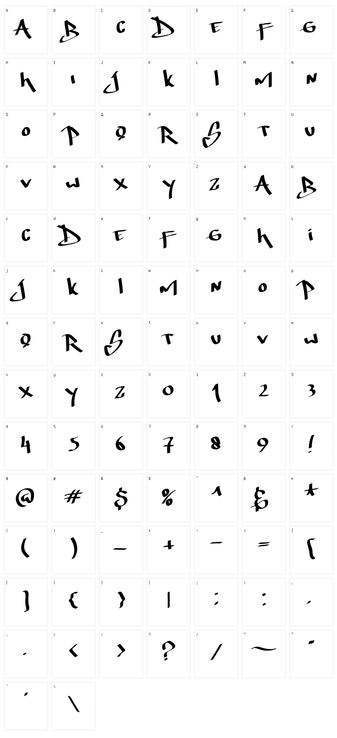 Thunder Bold Character Set