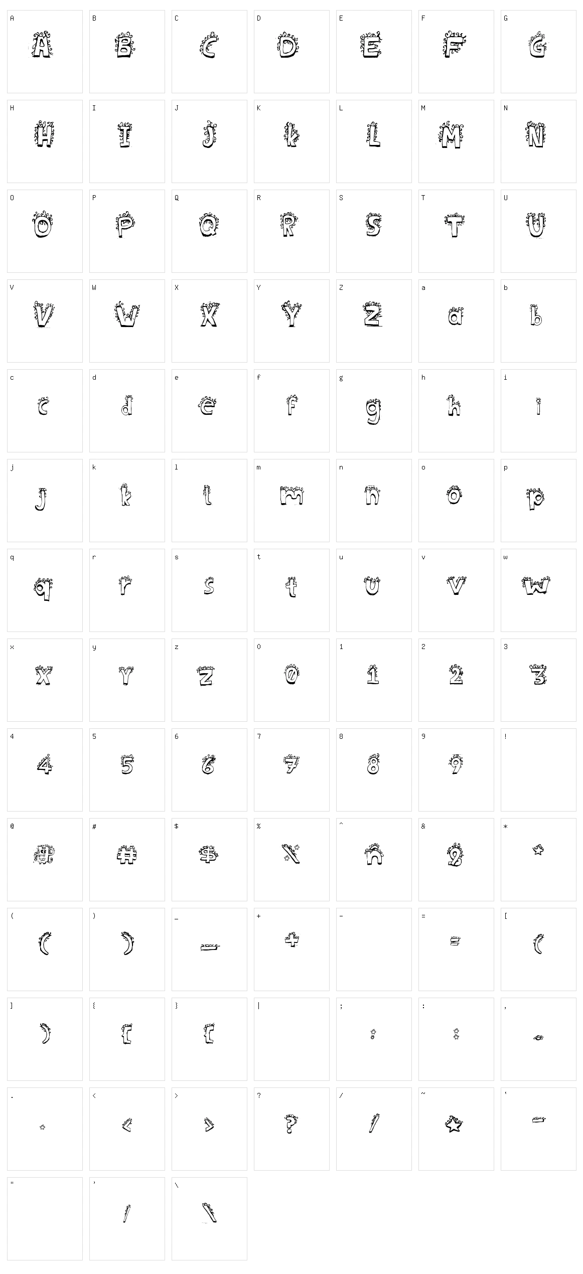 Bicho Character Set