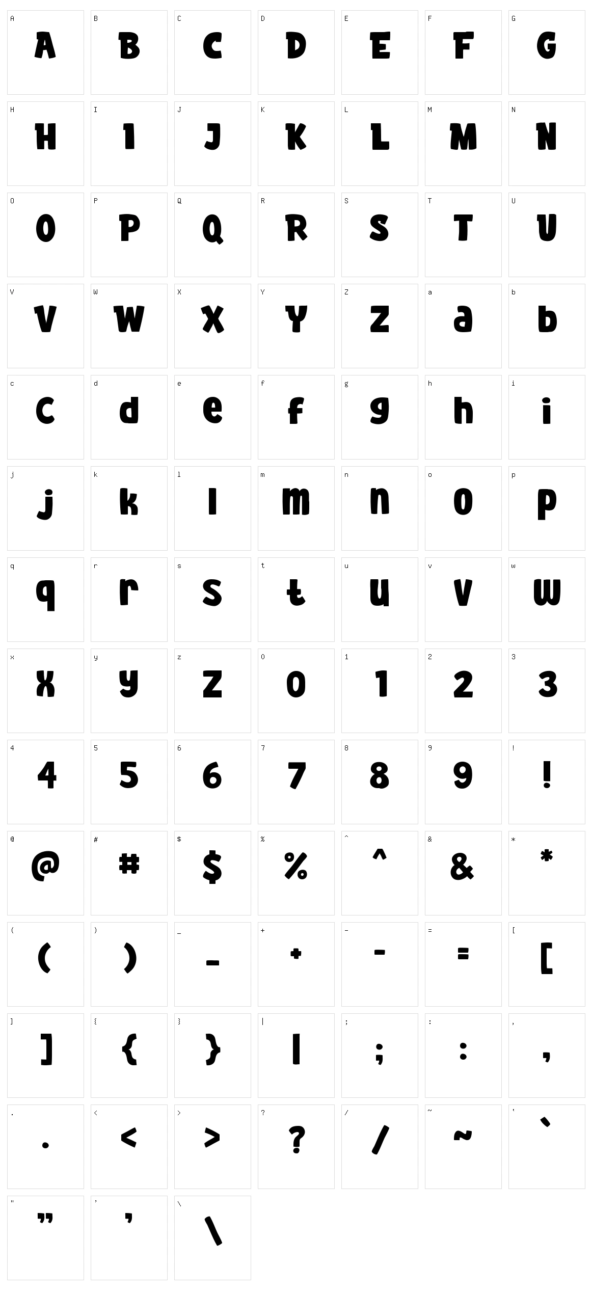 Big Jano Character Set