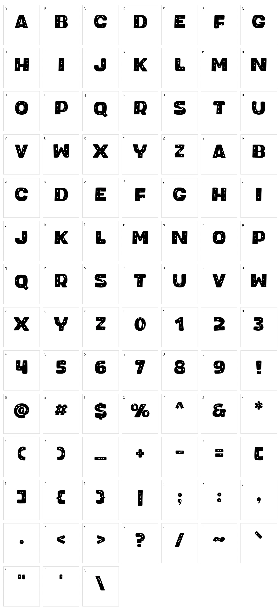Bigfans Character Set