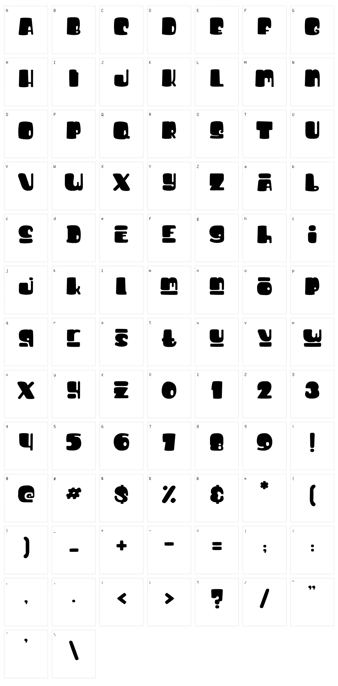 Bigfoot Character Set