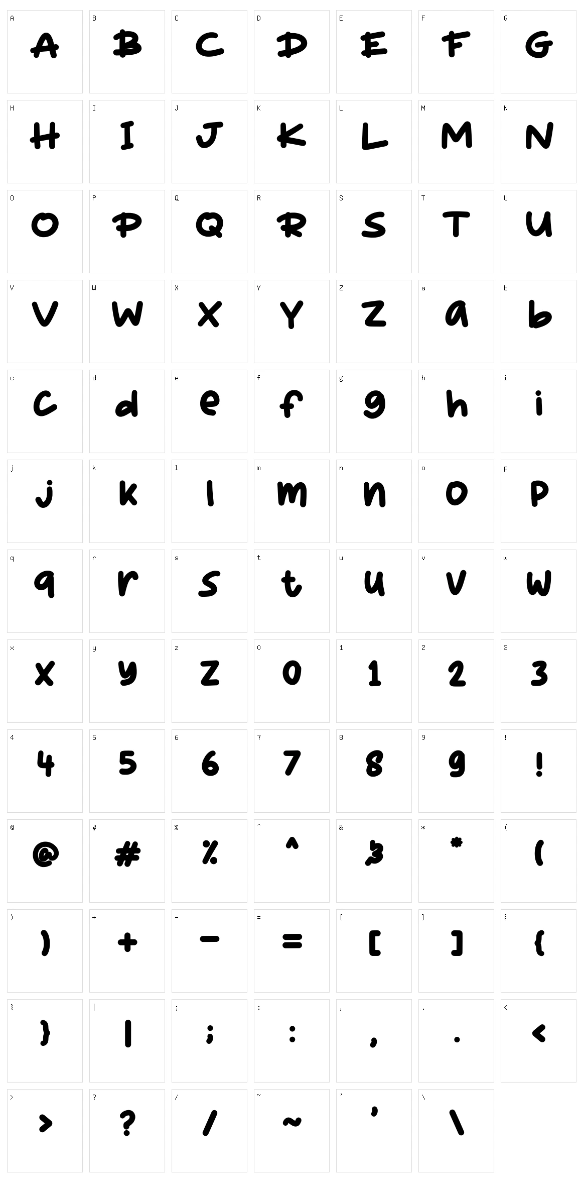 Bigolive Character Set