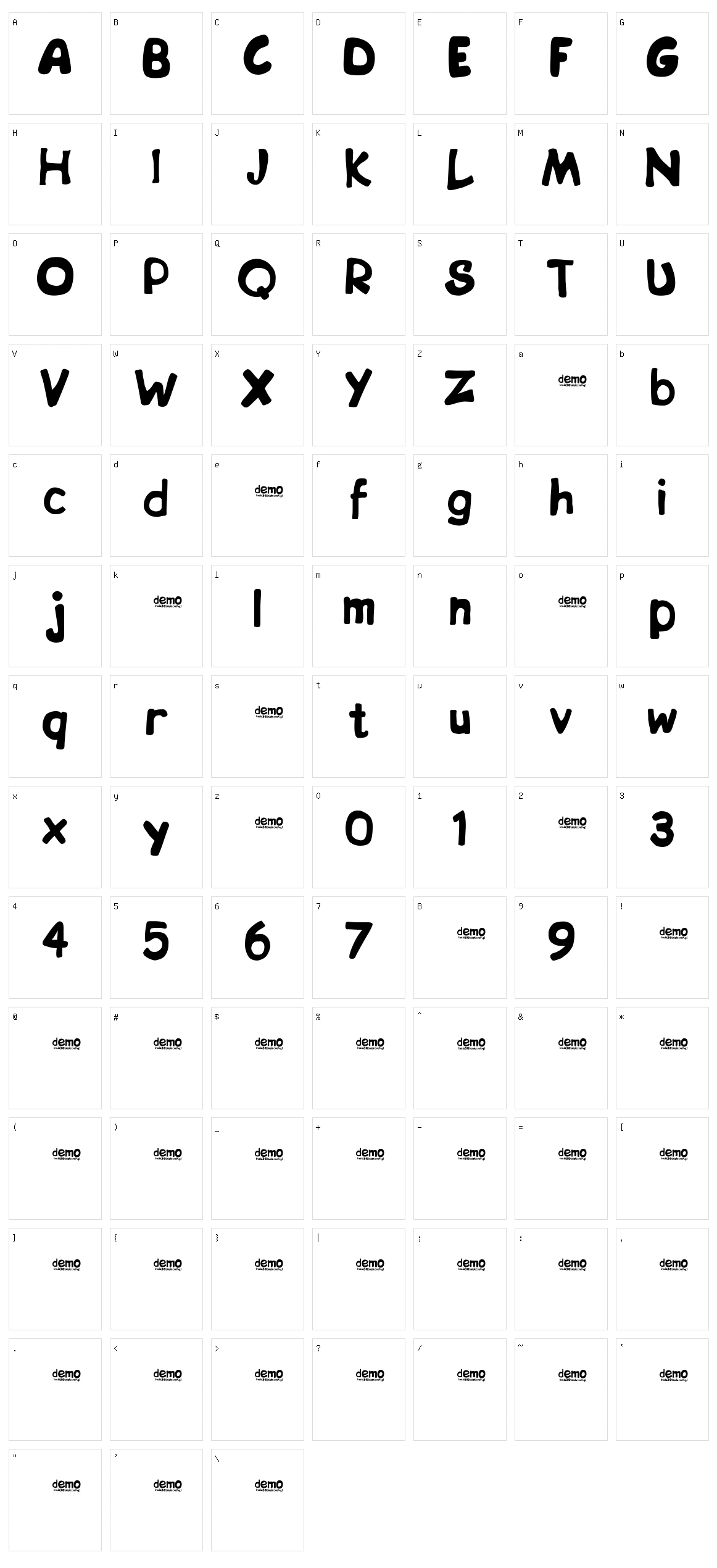 Bip Character Set