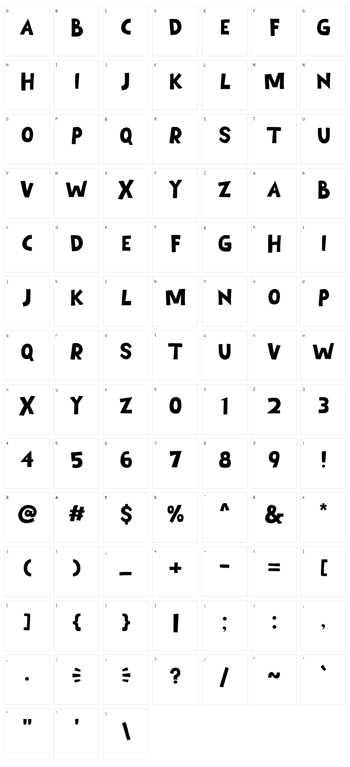 Birdgo Character Set