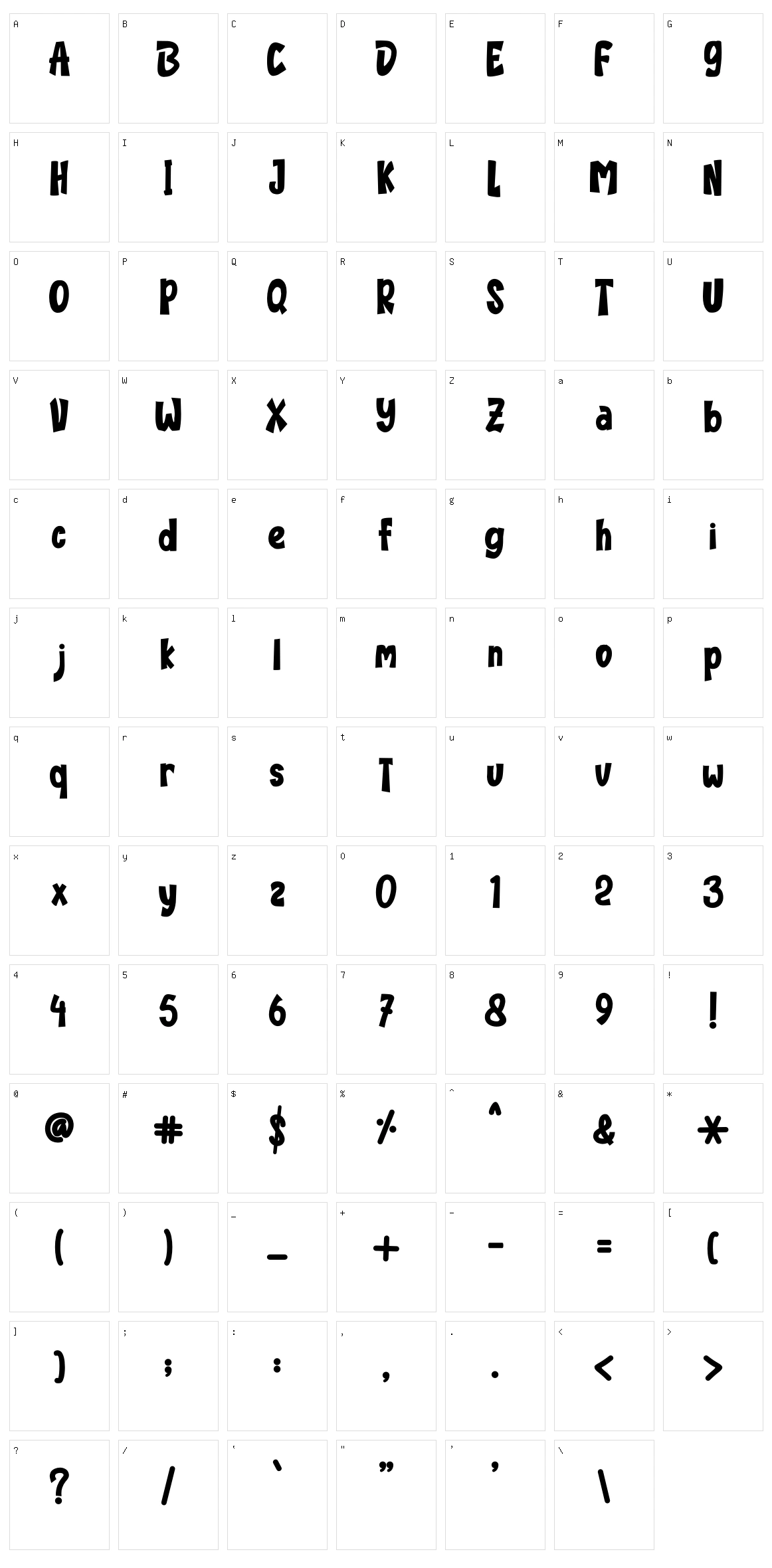 Birtlove Character Set