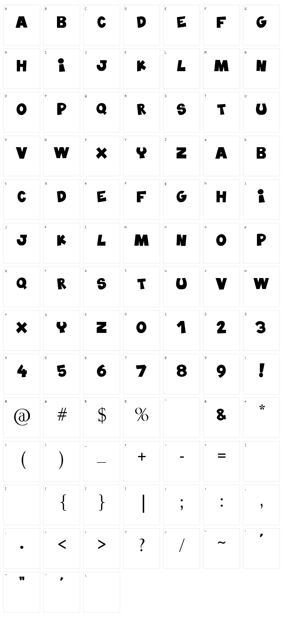 BlablaHawk Character Set