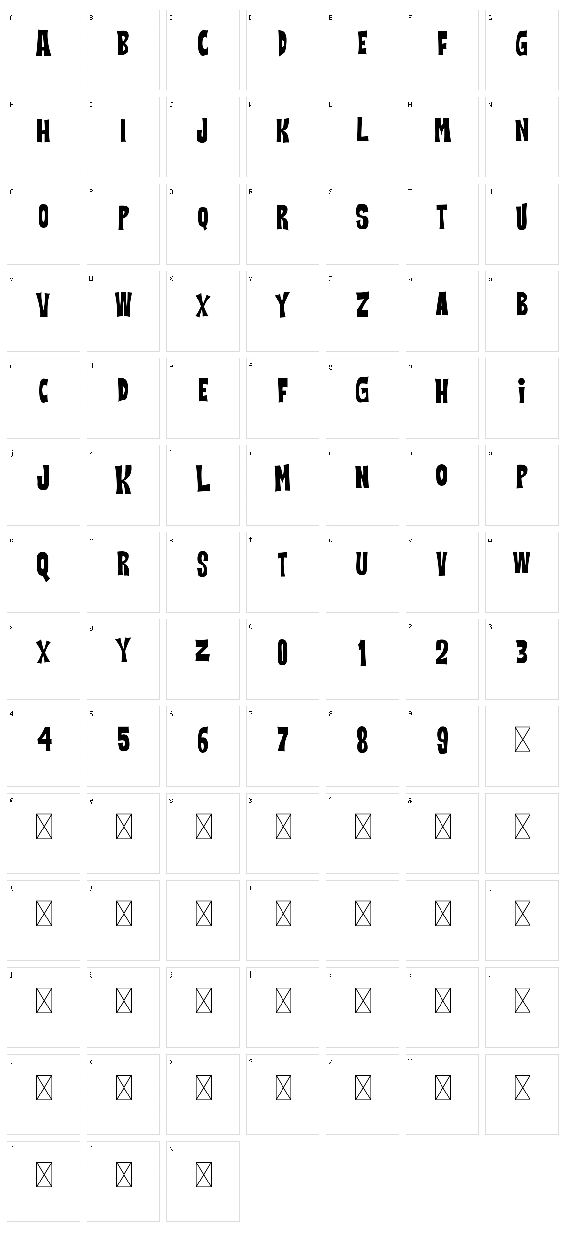 Black Knight Character Set