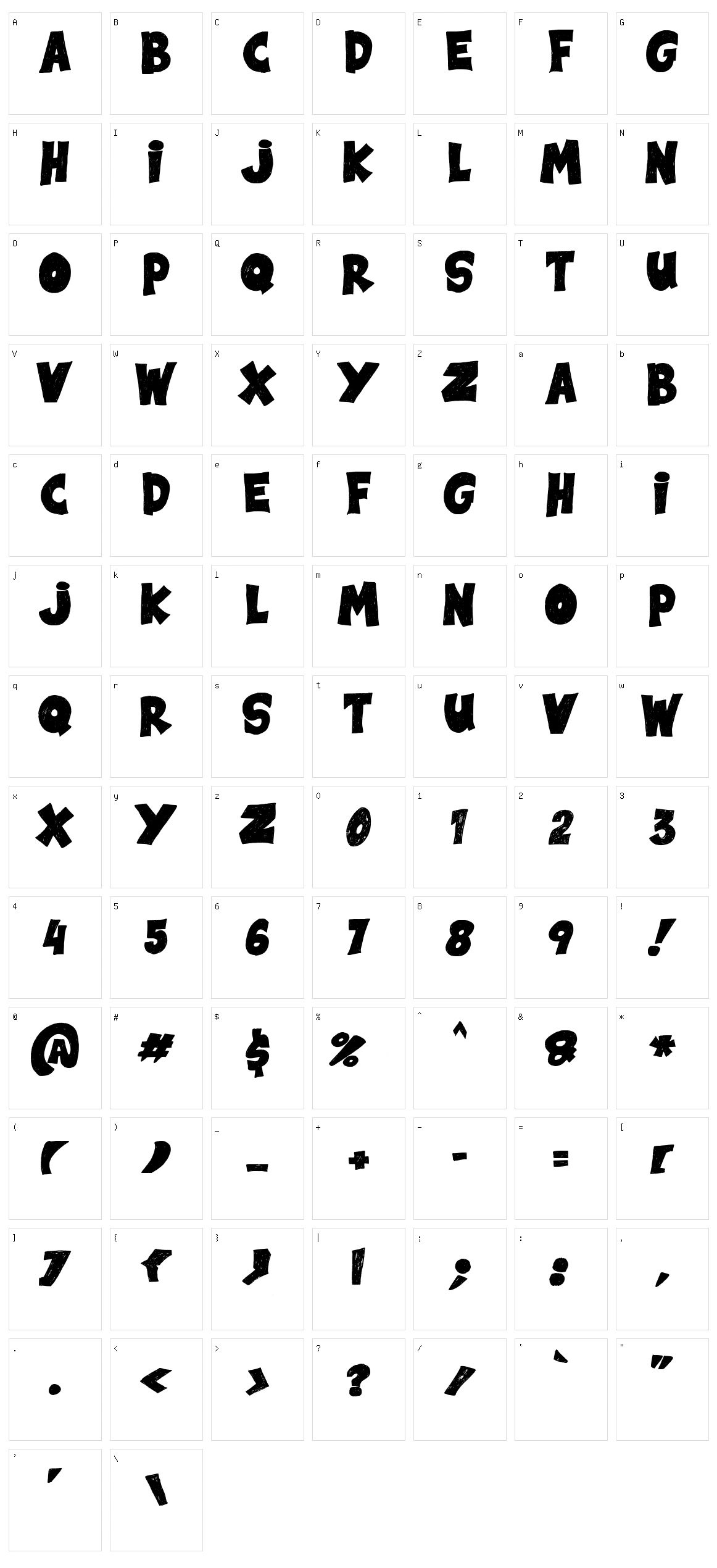 Black Note Character Set