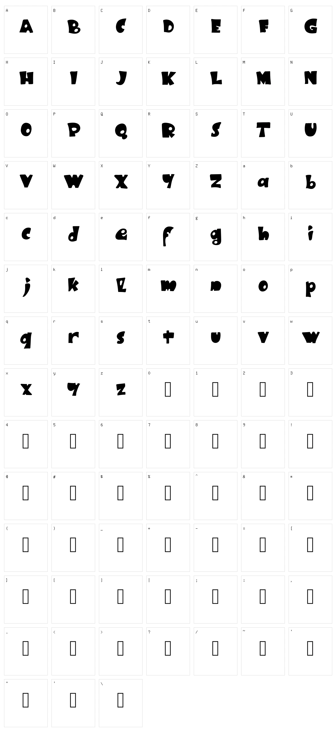 Black Ruby Character Set