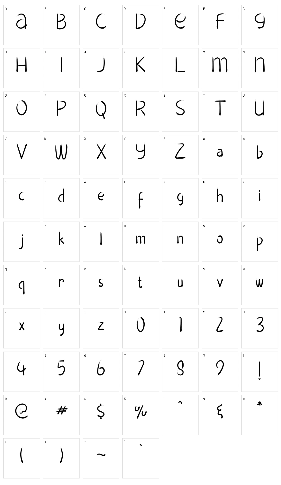 Blackboard School Character Set
