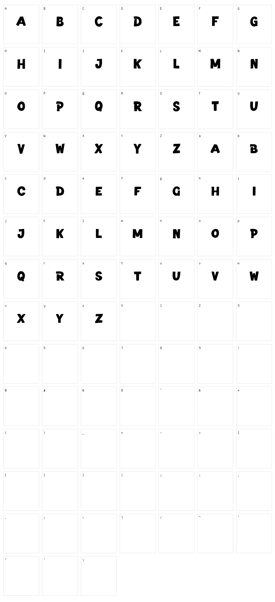 Blippys Character Set