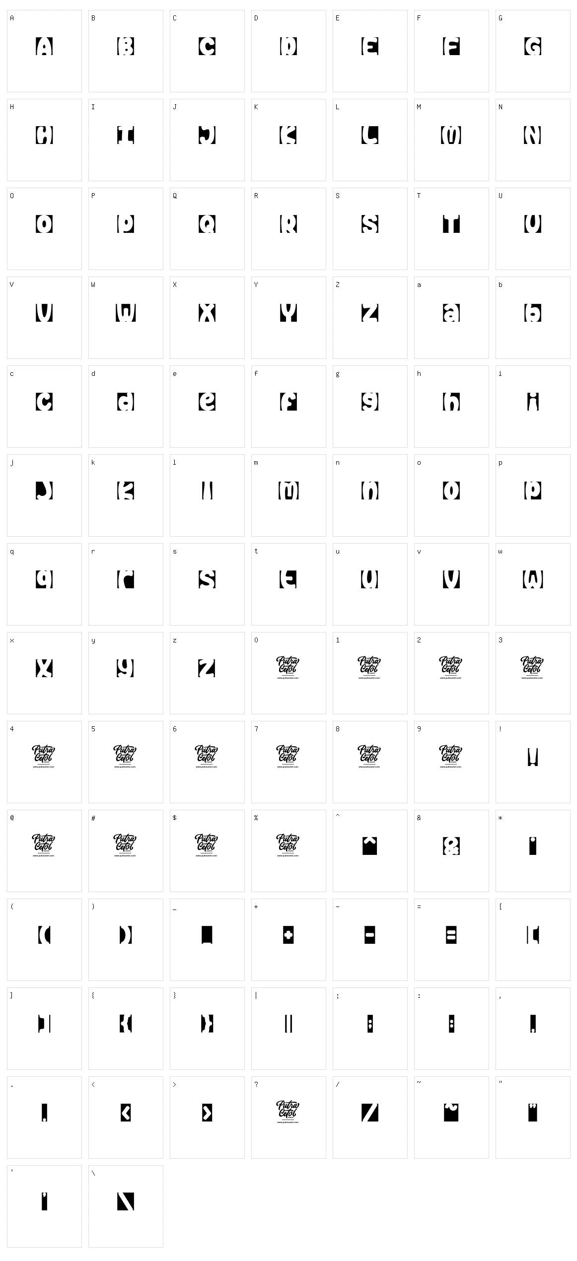 Block Space Character Set