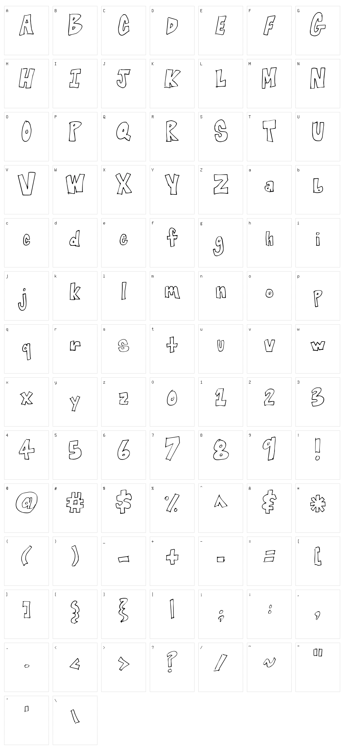 Blocked Off Character Set