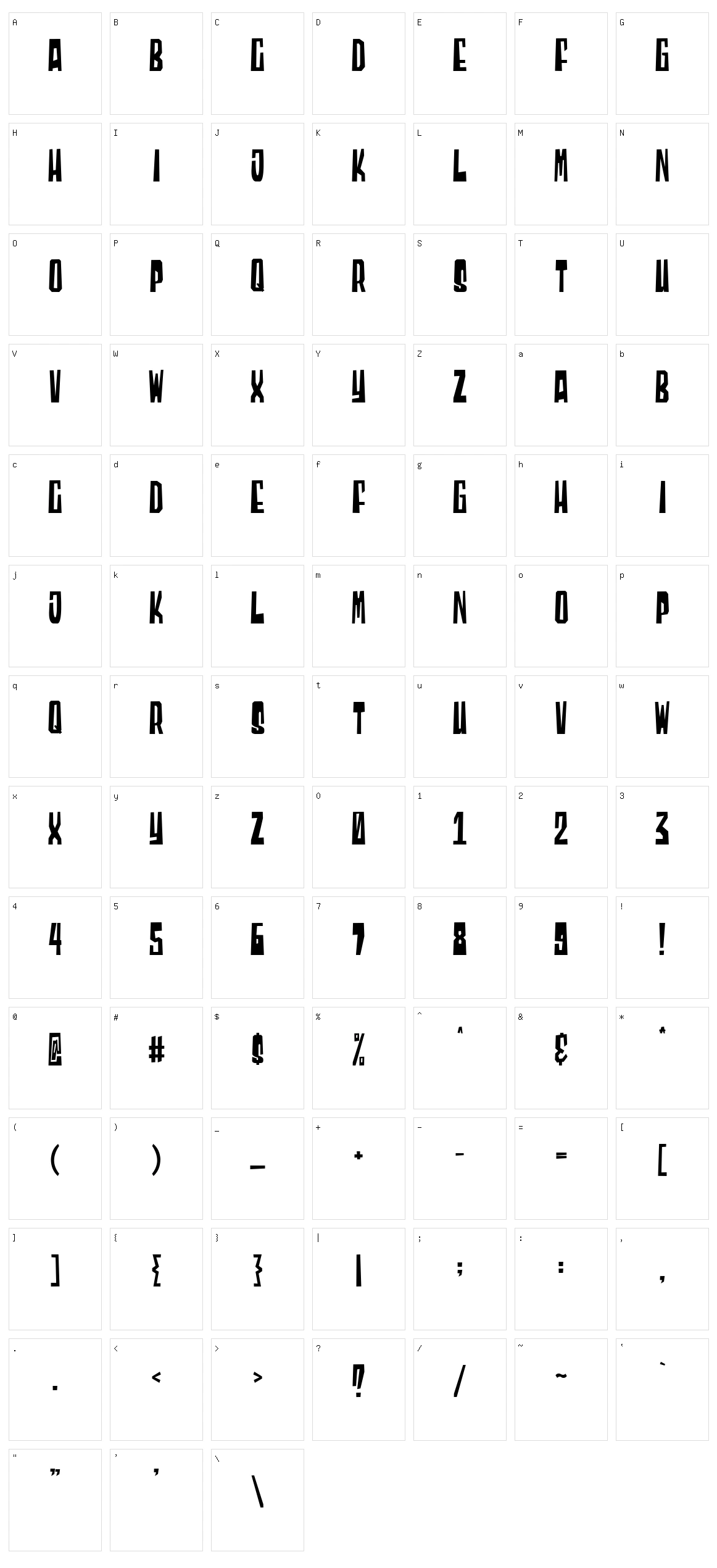 Blocky Character Set