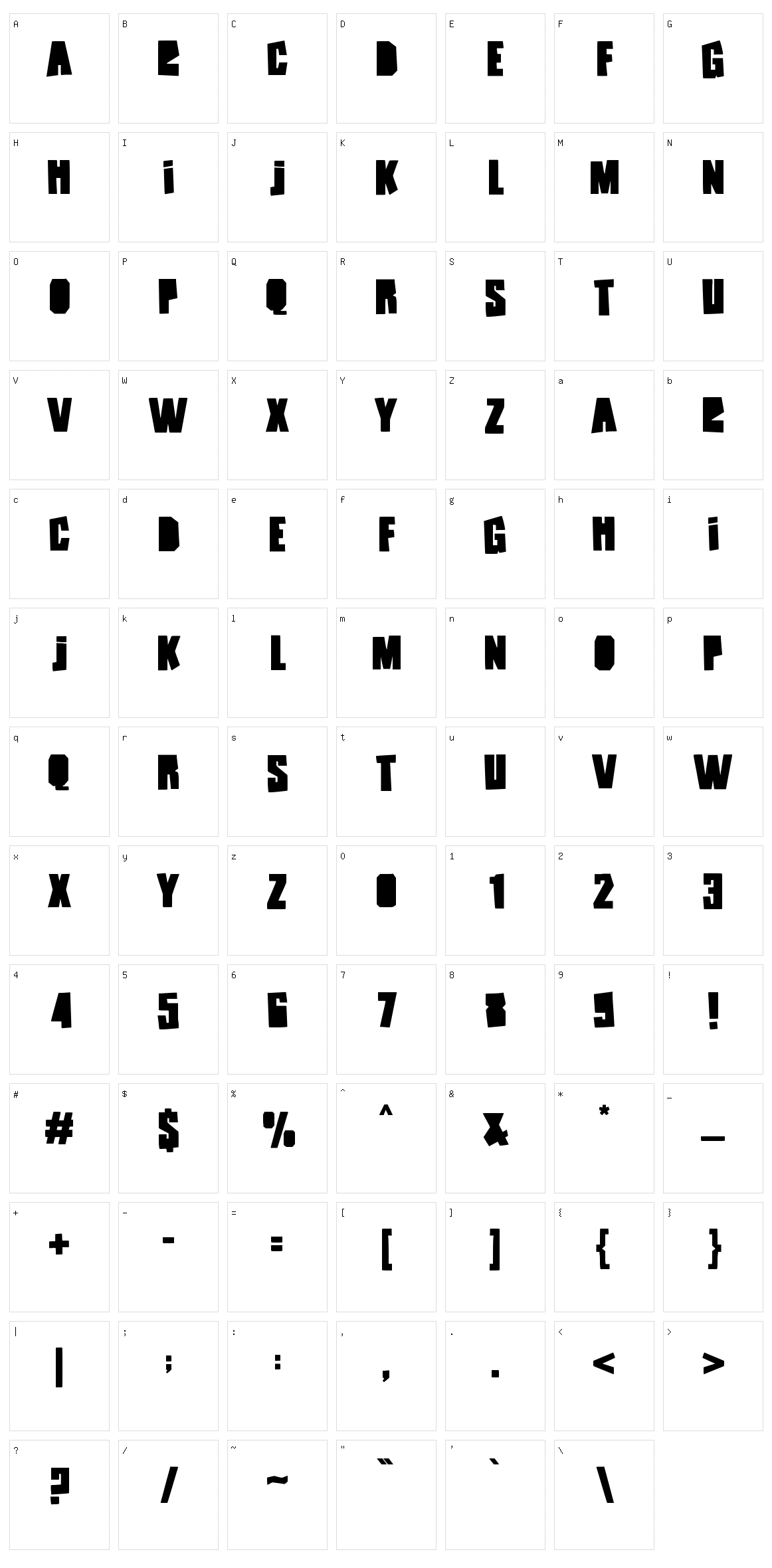 Blocky Notes Character Set