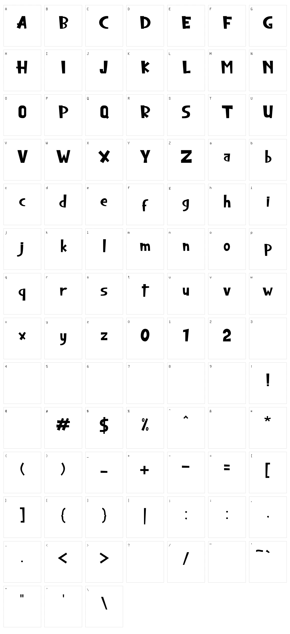 Bloody Buzzett Character Set