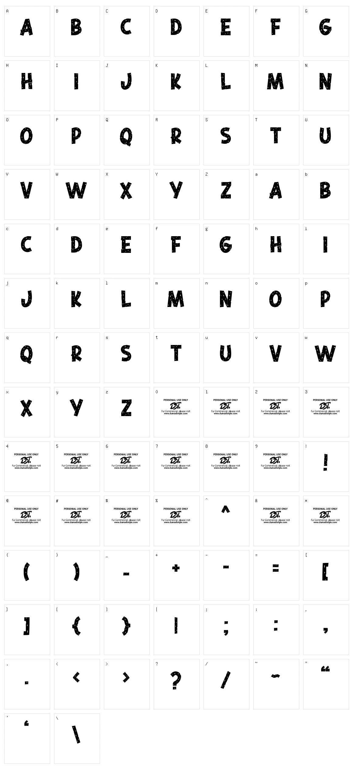 Blotchy Bitter Character Set