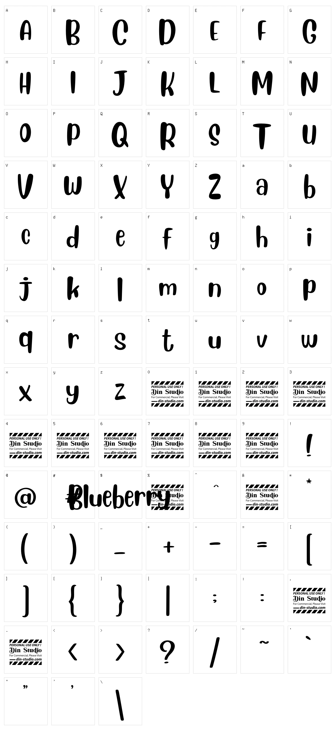 Blueberry Character Set