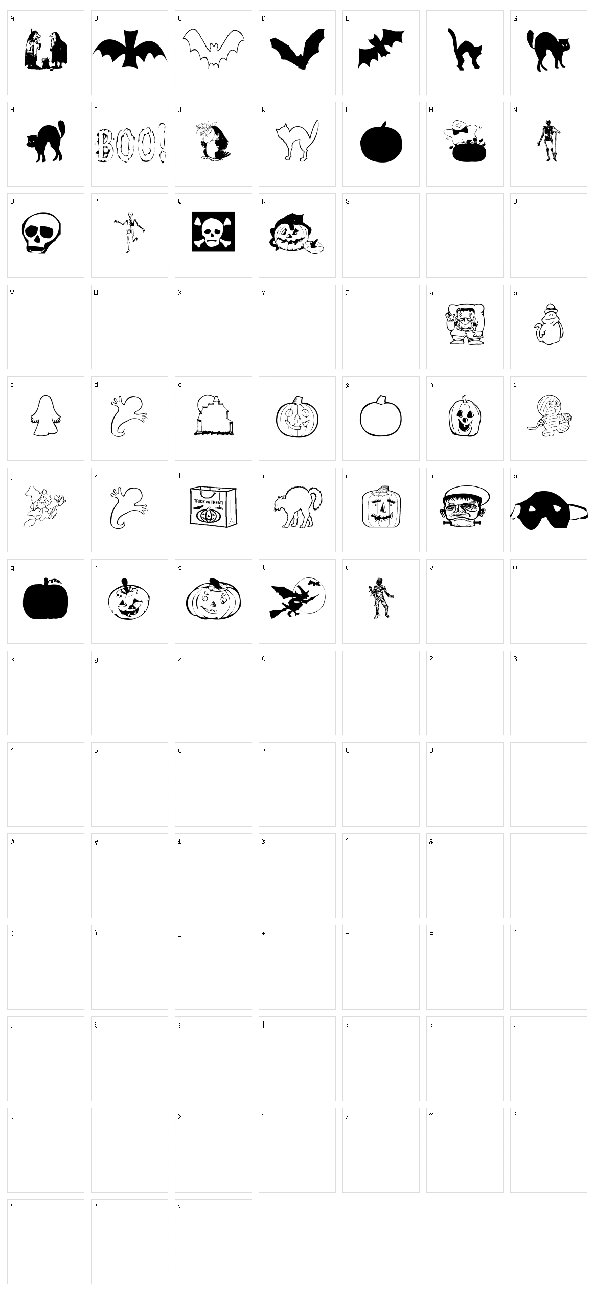 AEZ Halloween Dingbats Character Set