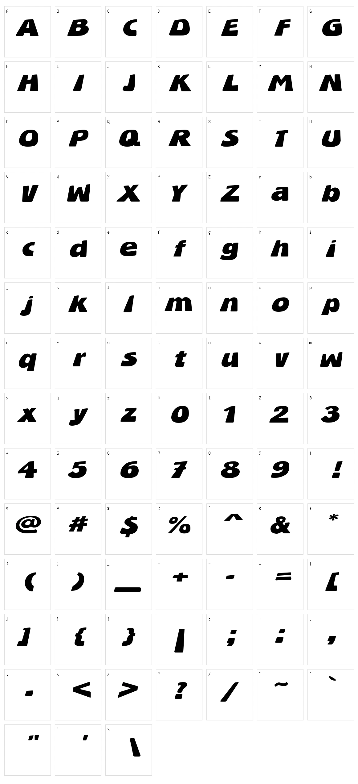 BlueStone Character Set