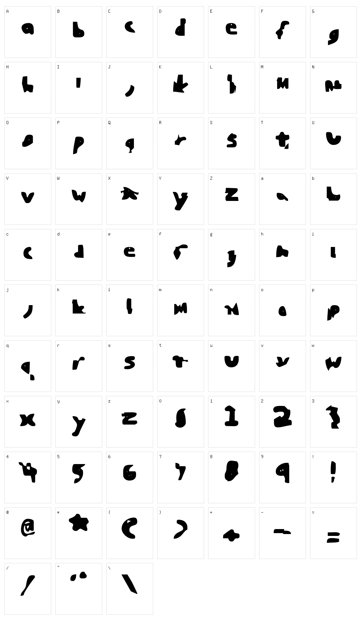 Blunted Character Set
