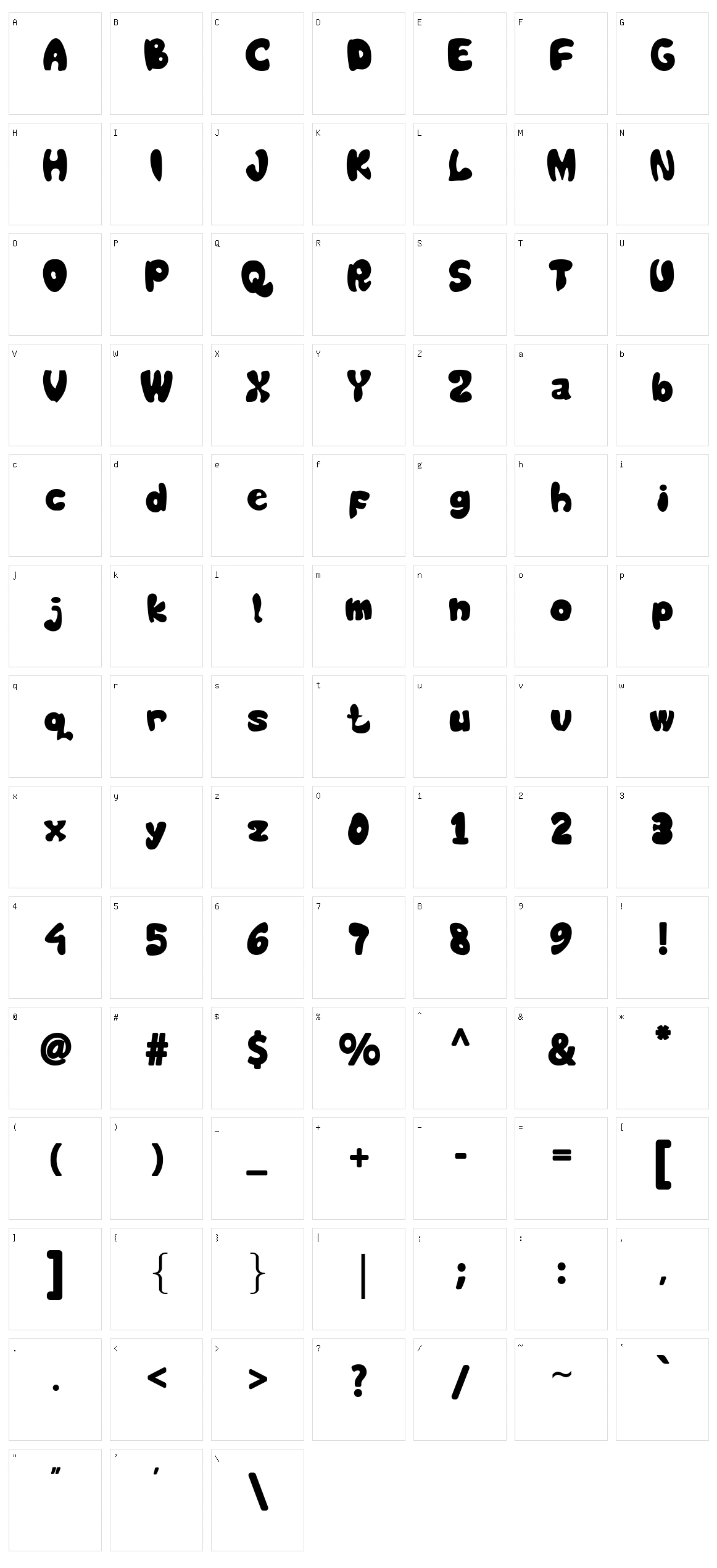 Bobba Character Set