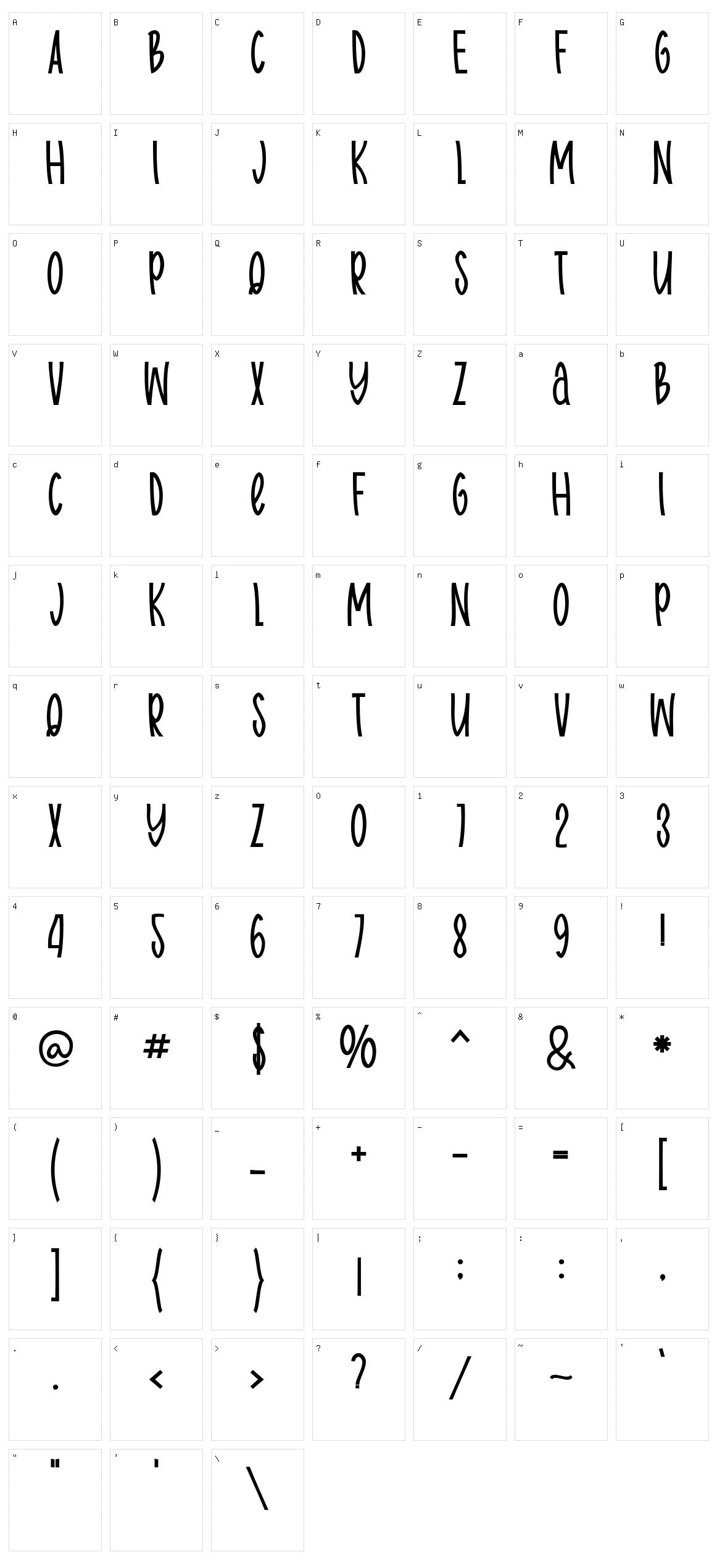 Body Charms Character Set