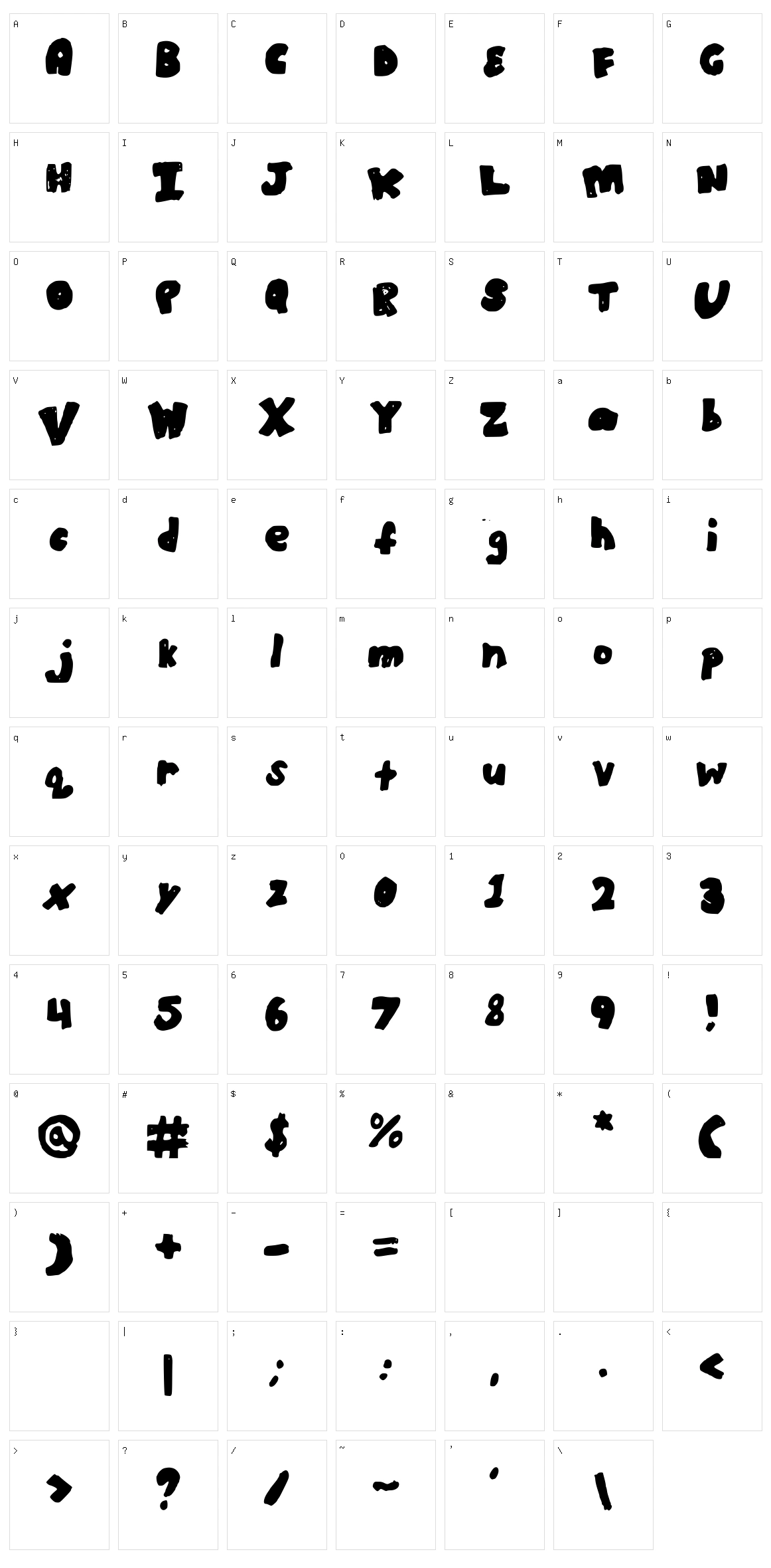 Bold Bronzyne Character Set