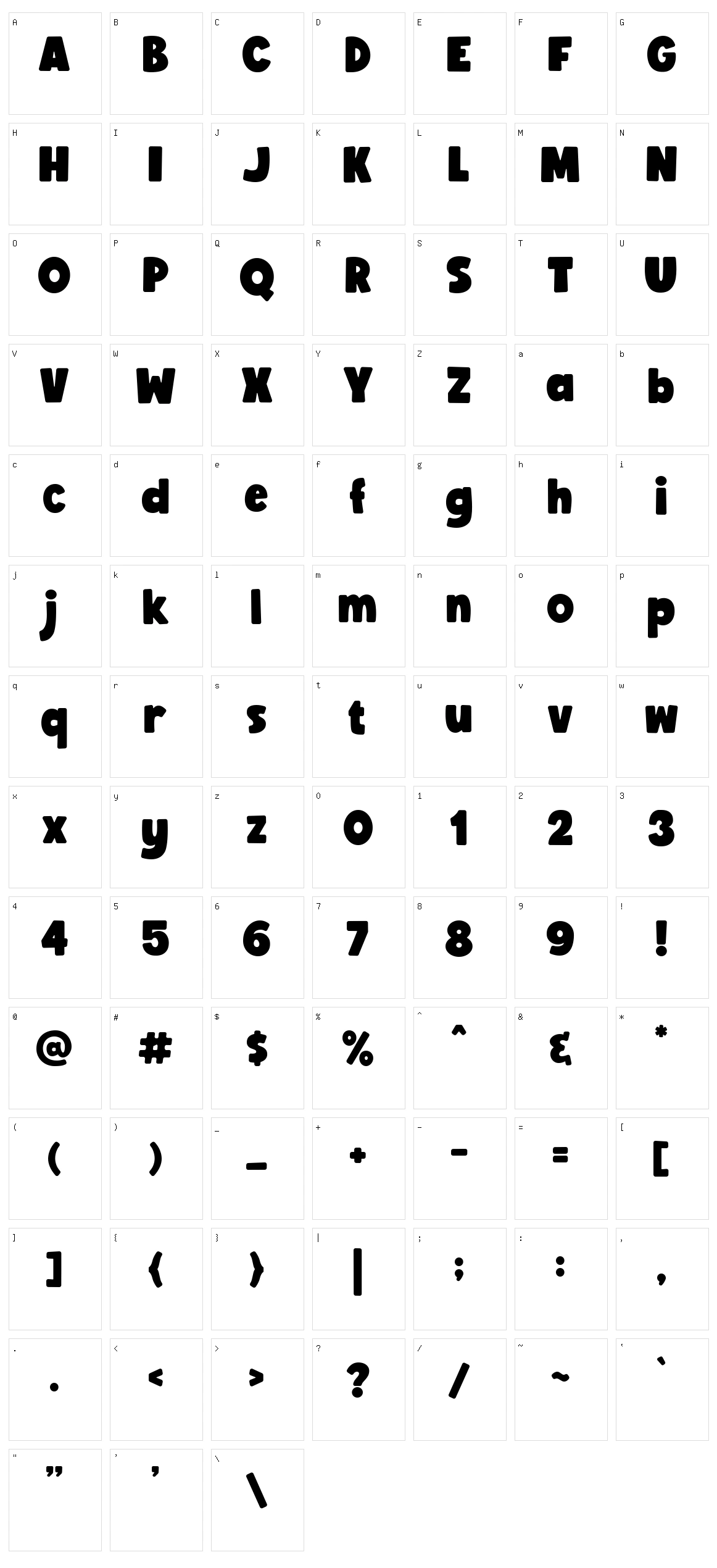 BoldenVan Character Set