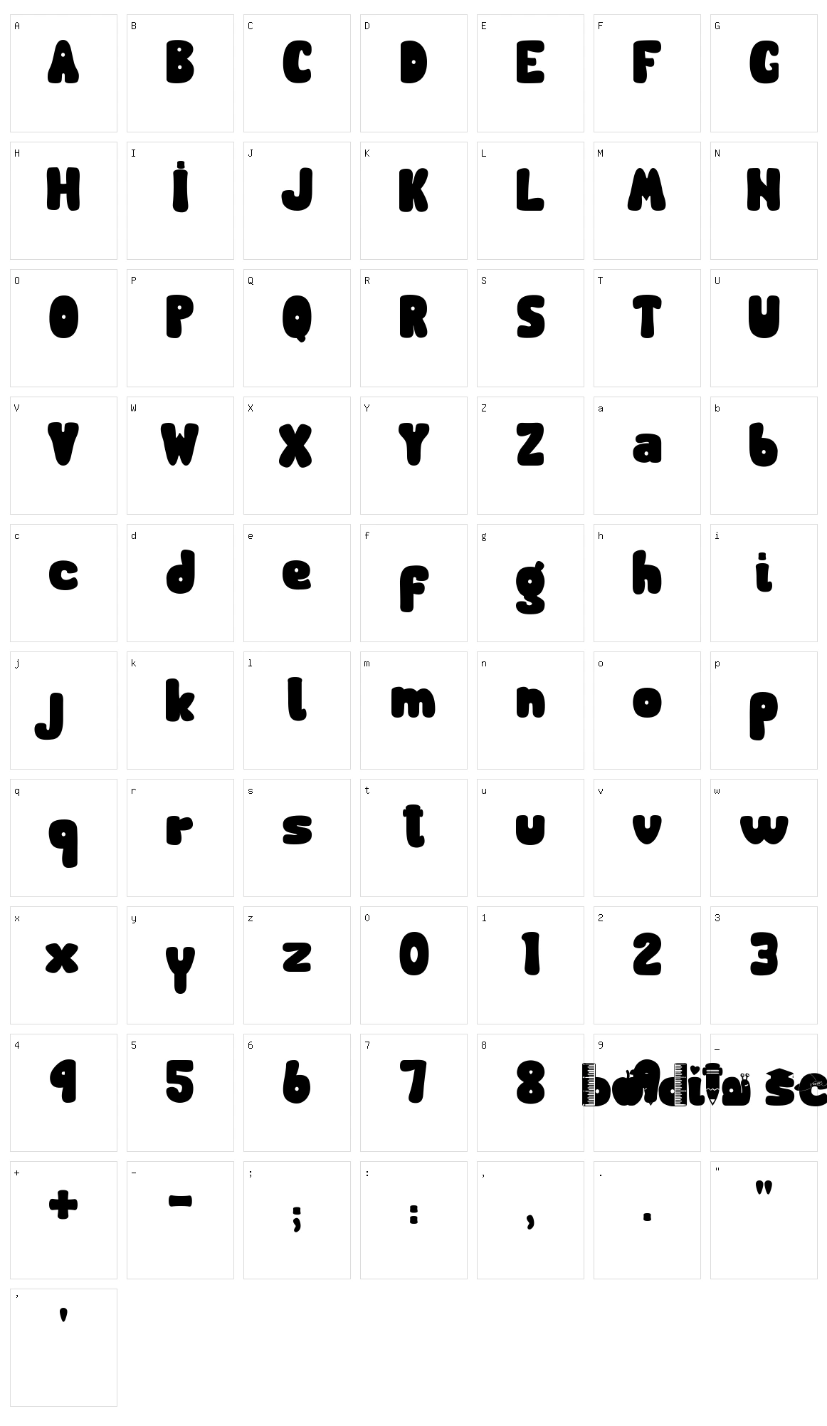 Boldita School Character Set