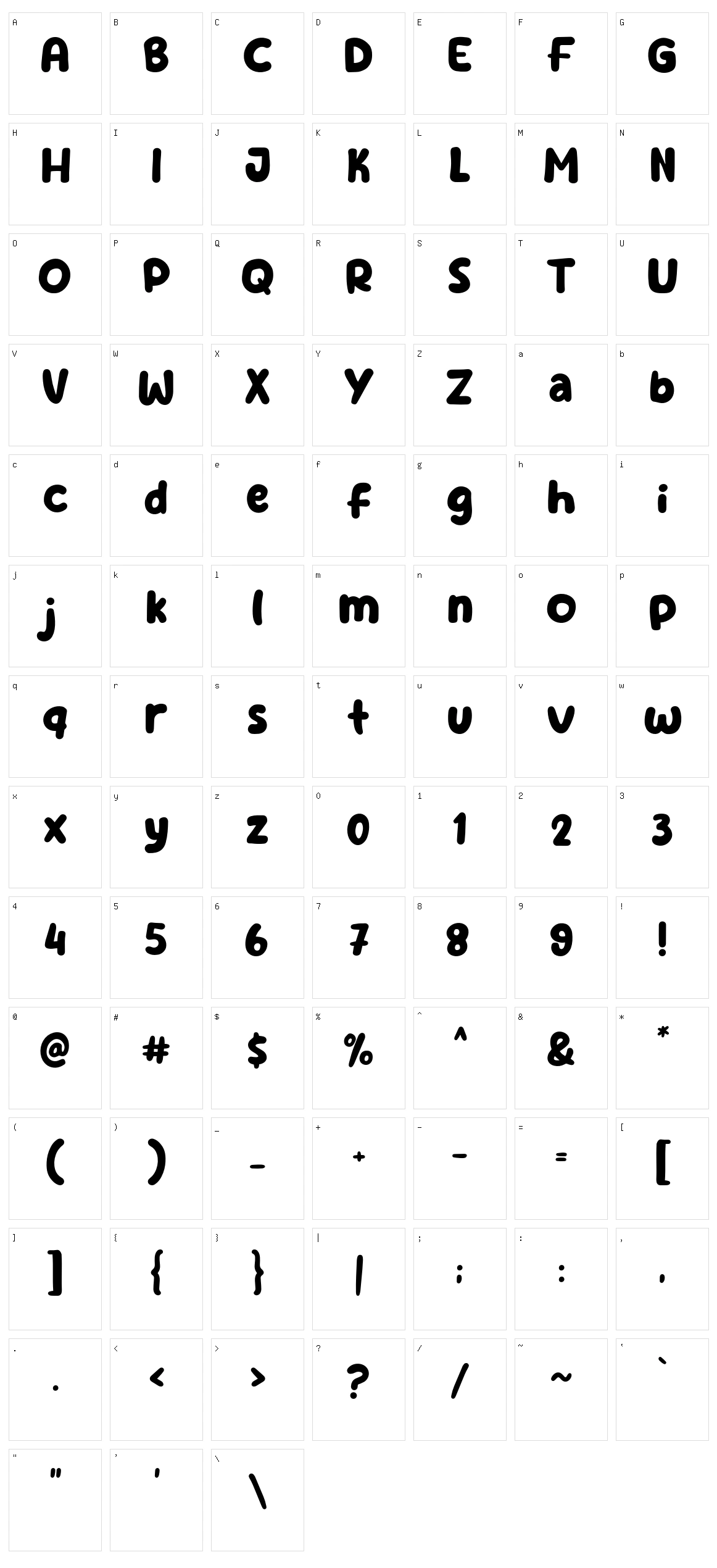 Boleh Character Set