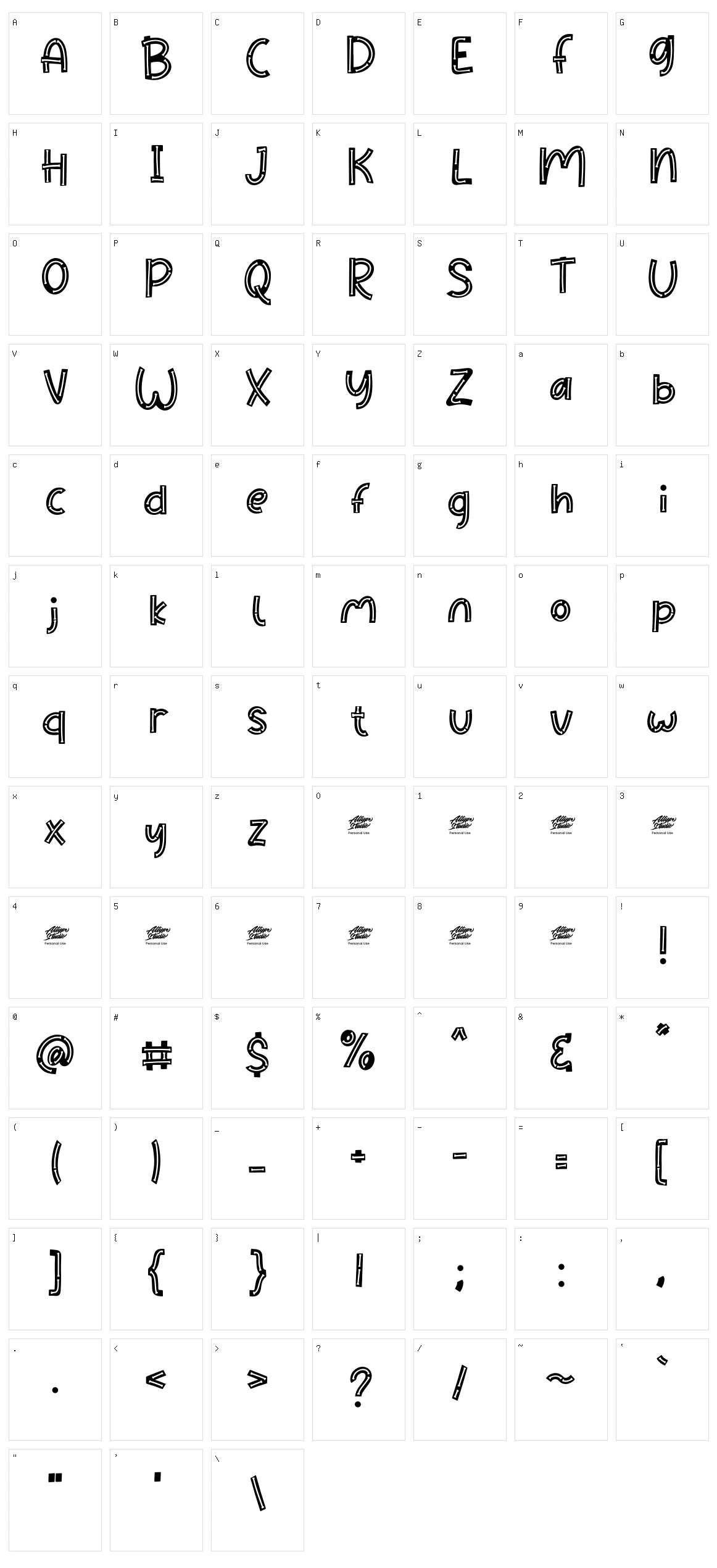 Bone Master Character Set