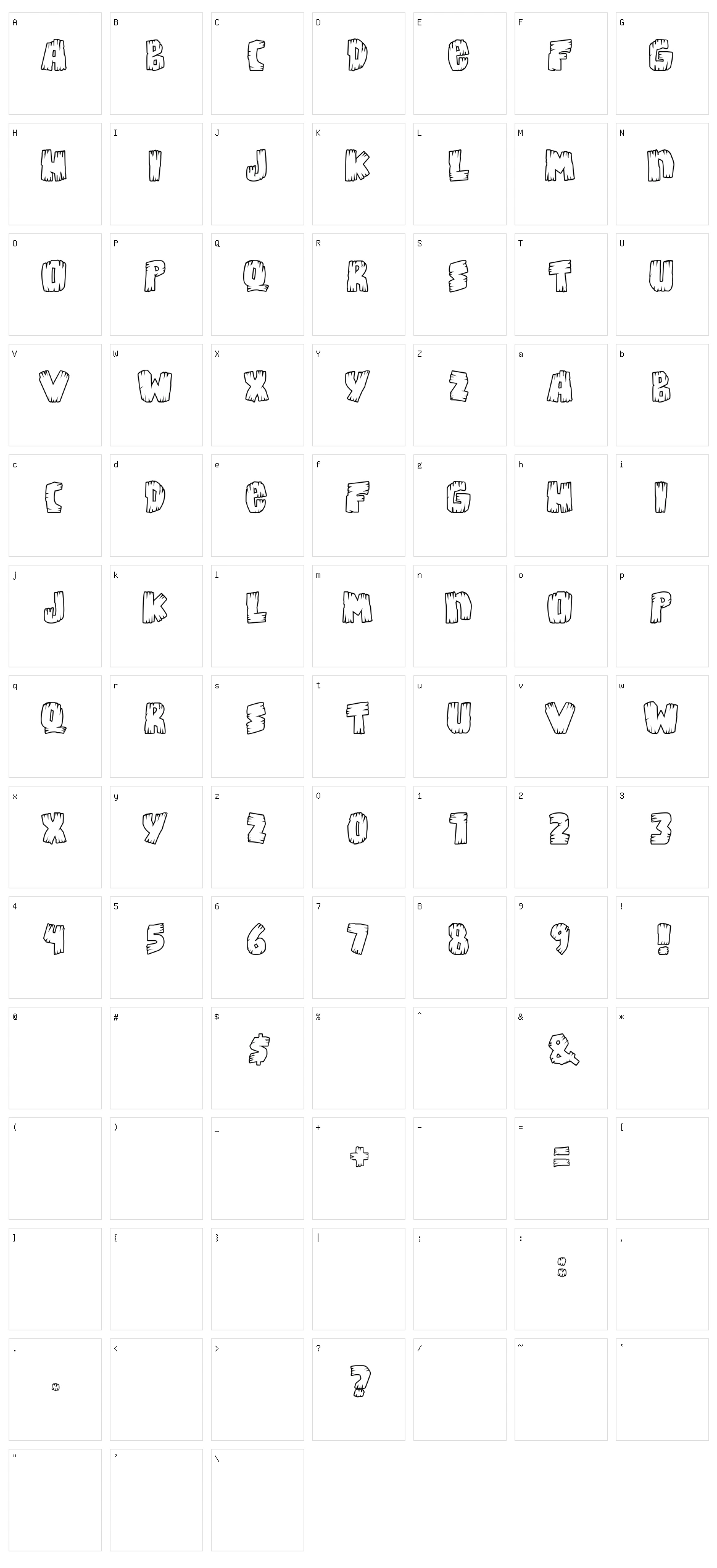Bongus Character Set