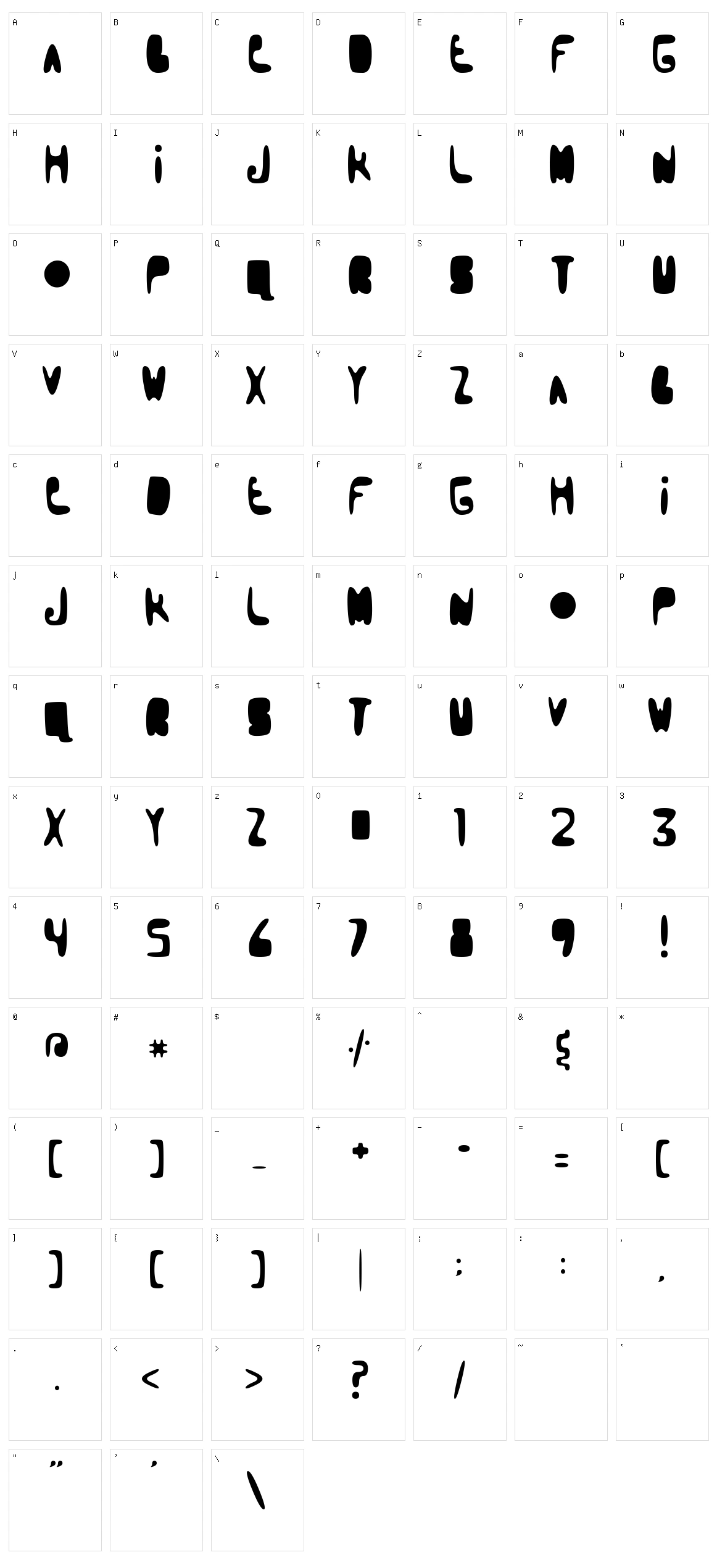 Booblr by Thunderpanda Character Set