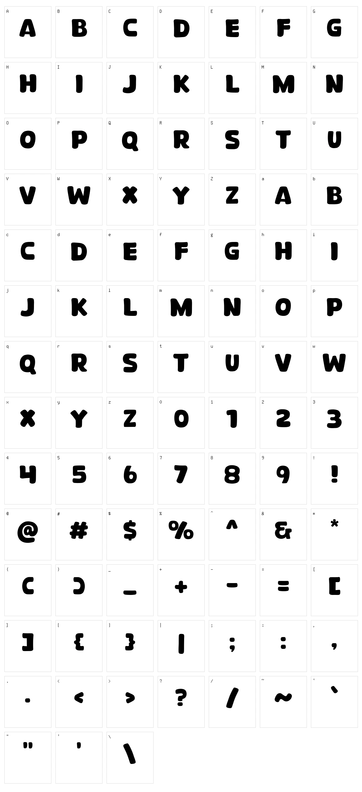 Boohong Character Set