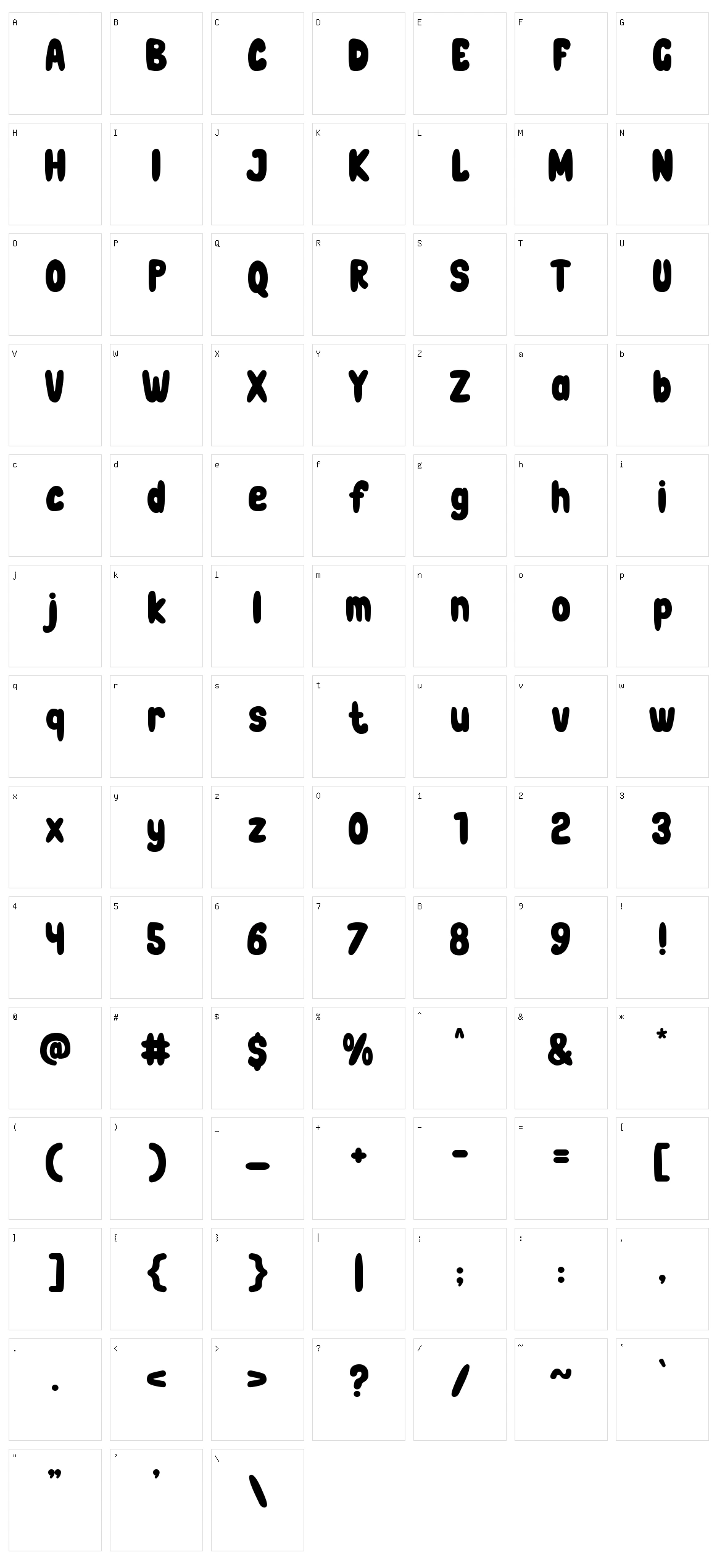 Bowzer Character Set