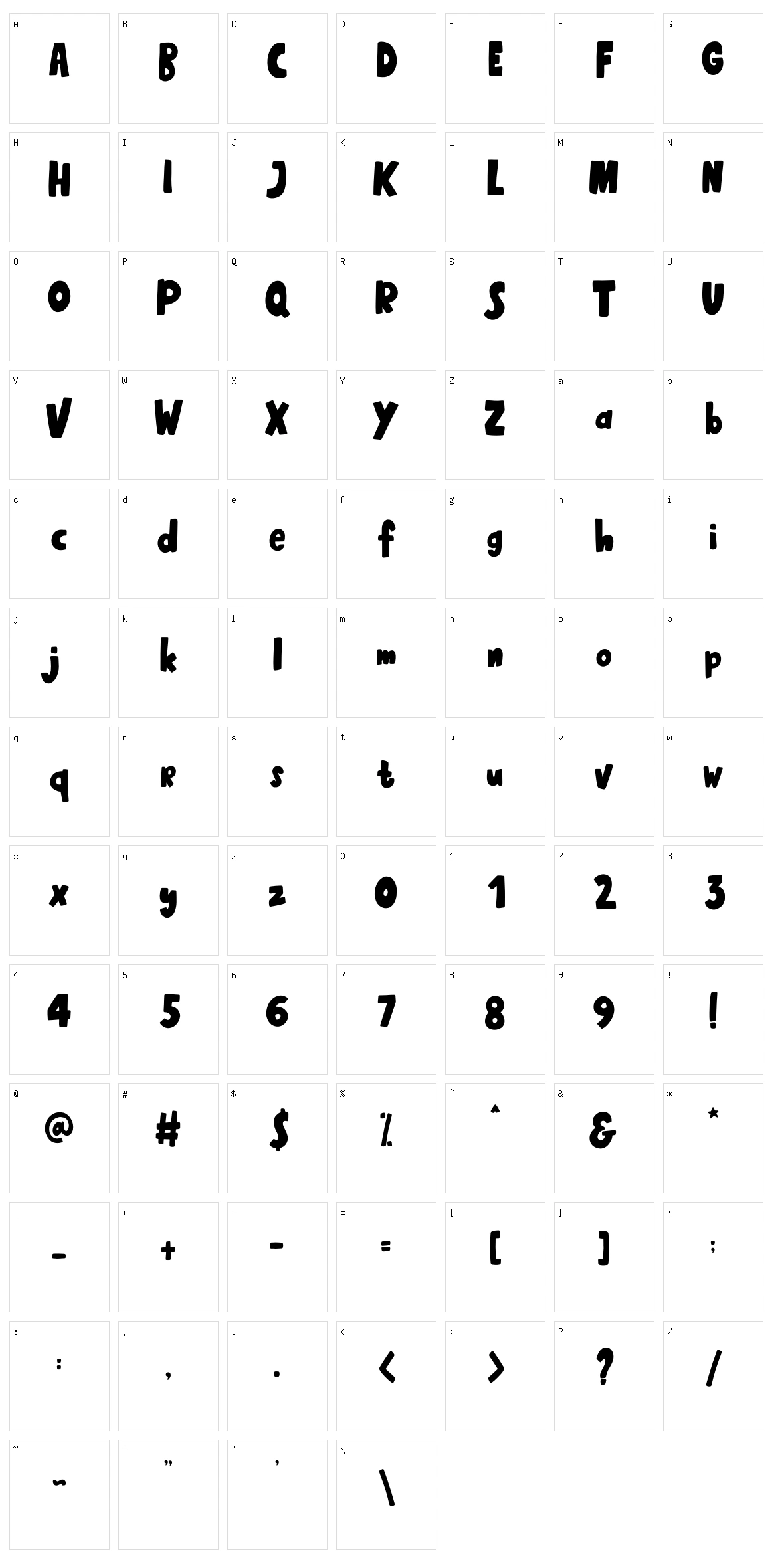 Bravary Character Set