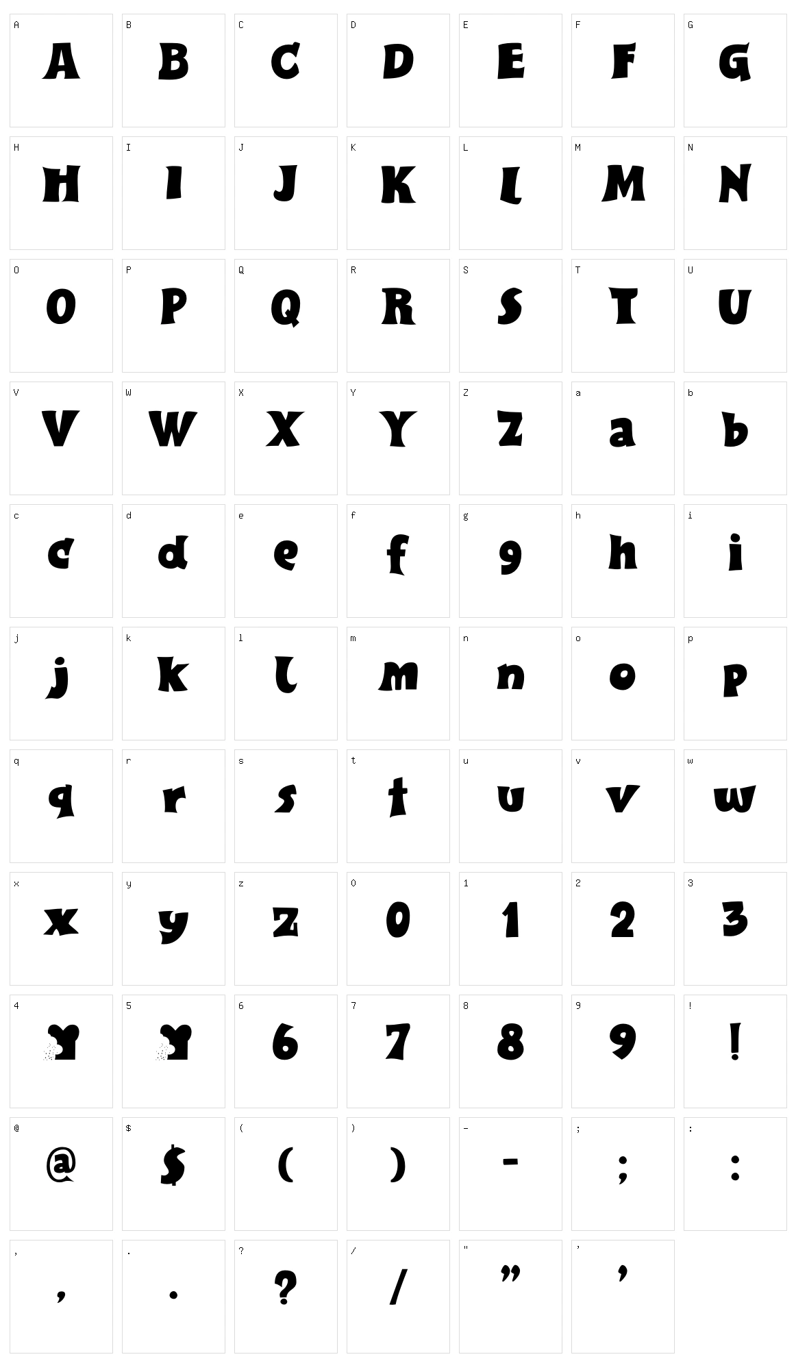 Breadcrumbs Character Set