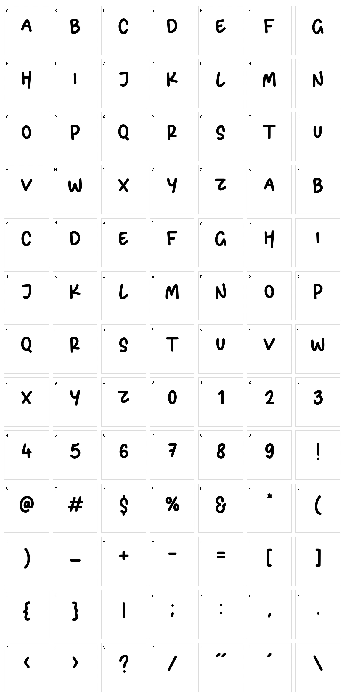 Breakbone Character Set