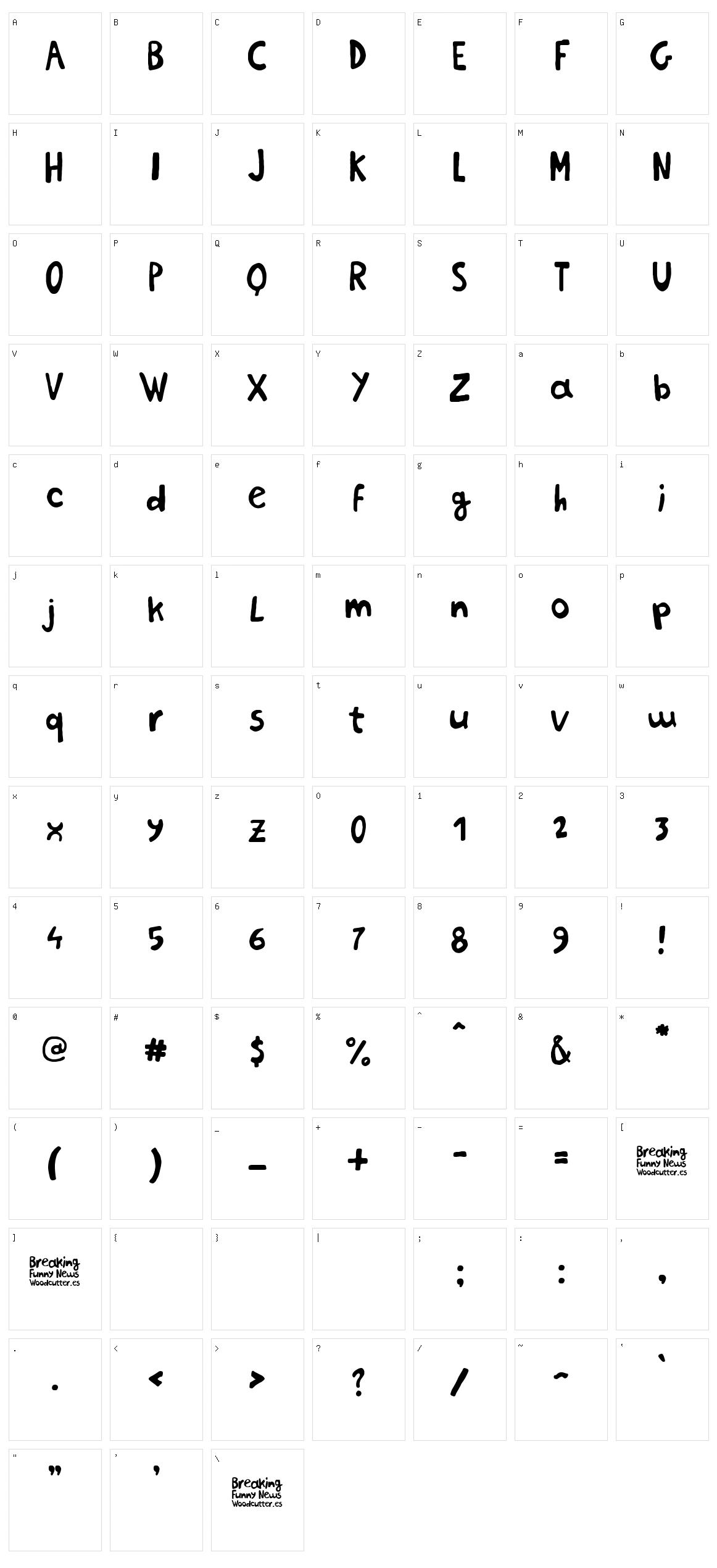 Breaking Funny News Character Set