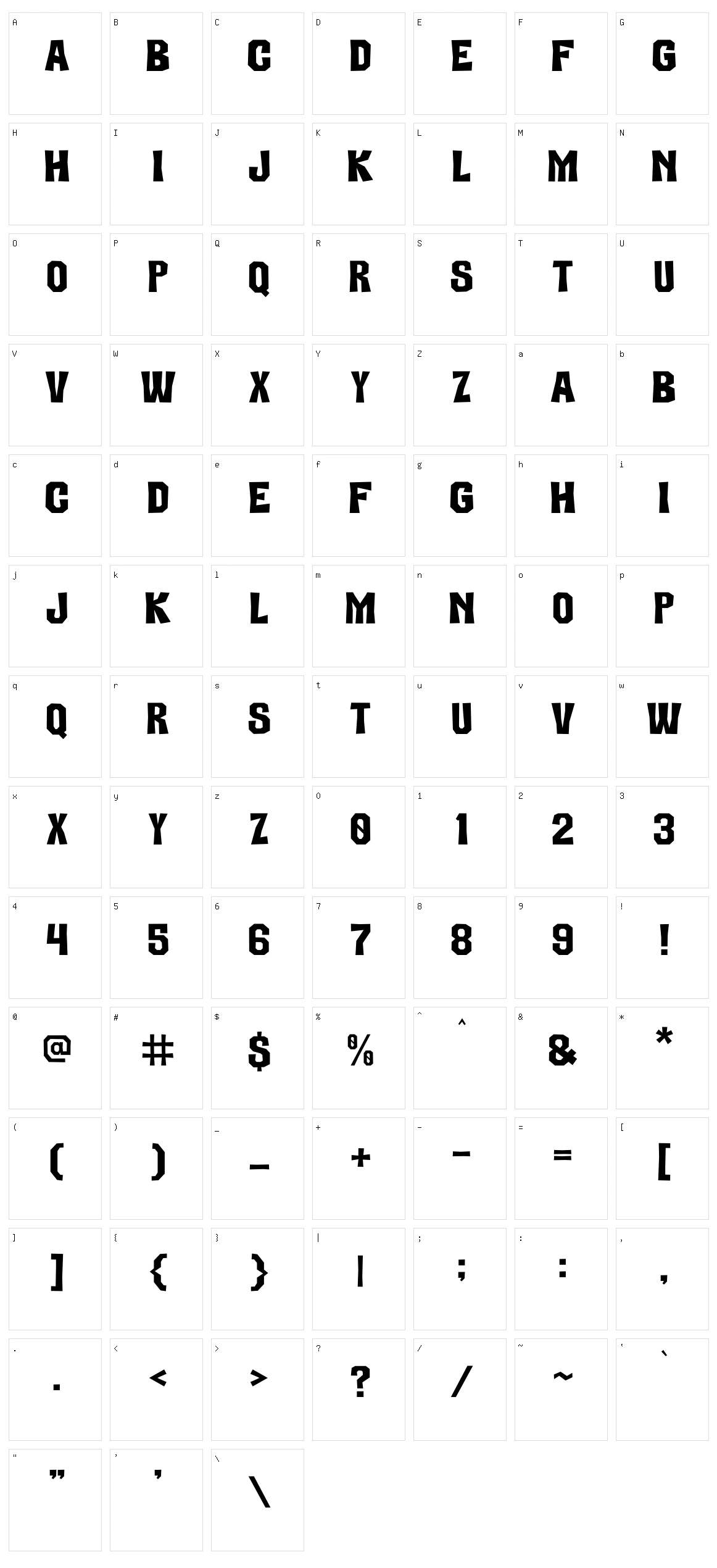 Brenton Character Set